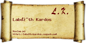 Labáth Kardos névjegykártya